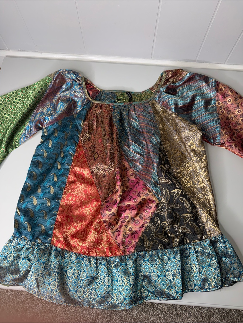 Sacred Threads Multicolor Brocade blouse with Metallic Accents